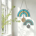 Stained Glass Rainbow Bridge Suncatcher | Pet Loss Memorial Decor
