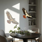 Handmade stained glass red tailed hawk suncatcher, realistic bird of prey window hanging, raptor wildlife decor gift for dad, father's day gift.