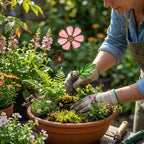 Handmade stained glass birth month flower plant stake collection, colorful floral suncatcher for indoor planter pot, personalized birthday gift for mom or grandma, forever glass bouquet garden decor.