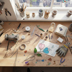 Handmade stained glass double heart plant stakes in flower pot, red and white hearts for valentine gift, plant lover decor with gift box packaging.