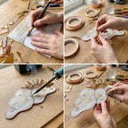 Handmade stained glass sun and cloud suncatcher with hanging crystal raindrops, wispy white glass texture, celestial nursery decor, symbol of hope.