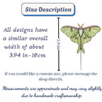 Handmade stained glass moth and butterfly plant stakes for indoor pots, luna moth garden decor, stained glass insects for plant lovers gift.