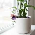 Hummingbird Stained Glass Plant Stake | Cardinal Memorial Gift | Butterfly Suncatcher | Indoor Garden Pot Decor | Mother's Day Gift for Mom