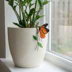 Hummingbird Stained Glass Plant Stake | Cardinal Memorial Gift | Butterfly Suncatcher | Indoor Garden Pot Decor | Mother's Day Gift for Mom