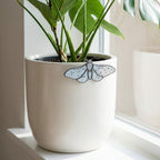 Stained Glass Moth Plant Stake | Luna Moth Pot Sitter | Butterfly Indoor Garden Decor | Plant Lover Gift | Flower Pot Accessories | 1 Pc