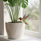 Stained Glass Butterfly Plant Stake - Monarch Blue Morpho Pot Decor - Indoor Planter Decoration - Garden Lover Gift for Mom -Valentine's Day