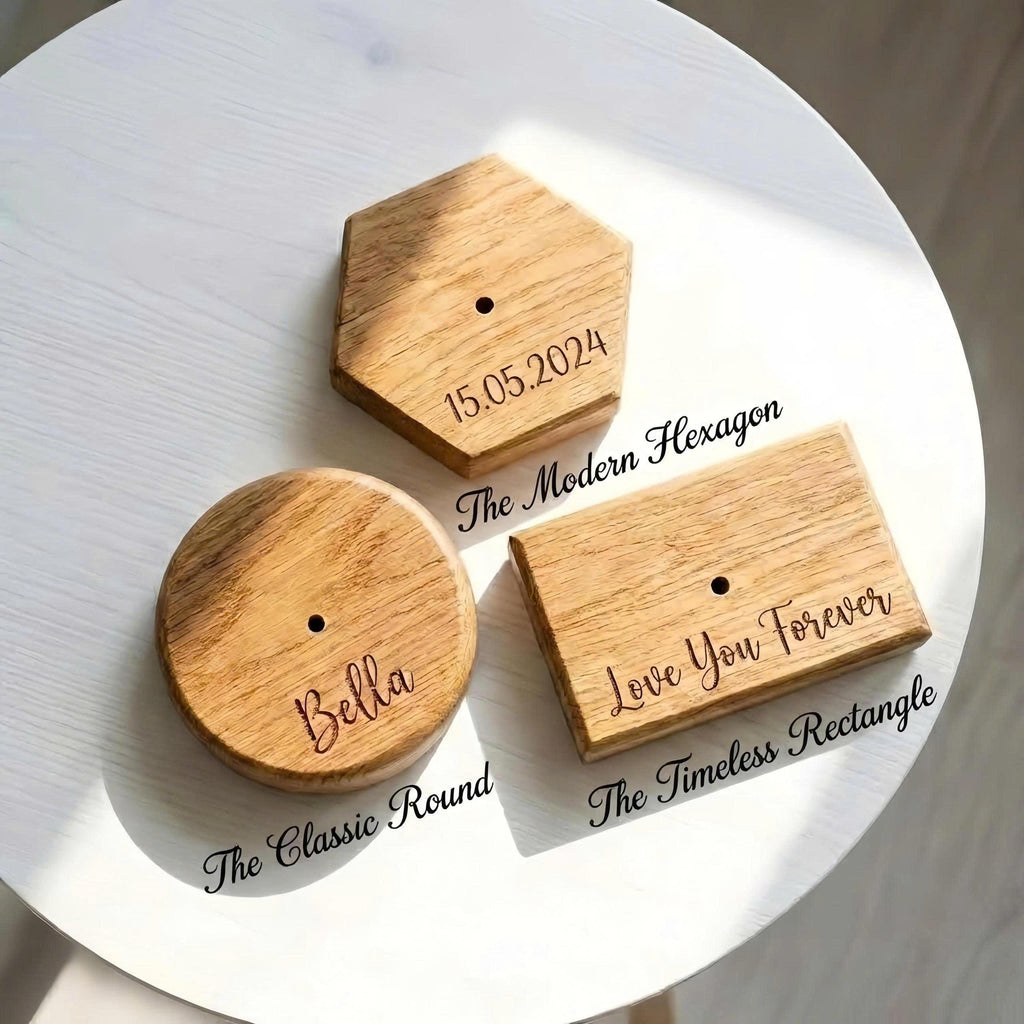 Handmade stained glass birth flower with engraved wooden base, personalized flower decor gift for birthday, mother’s day and home decor