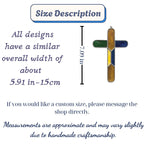 Handmade stained glass cross suncatcher window hanging, religious christian easter decoration, baptism or first communion gift for godchild, sympathy memorial gift.