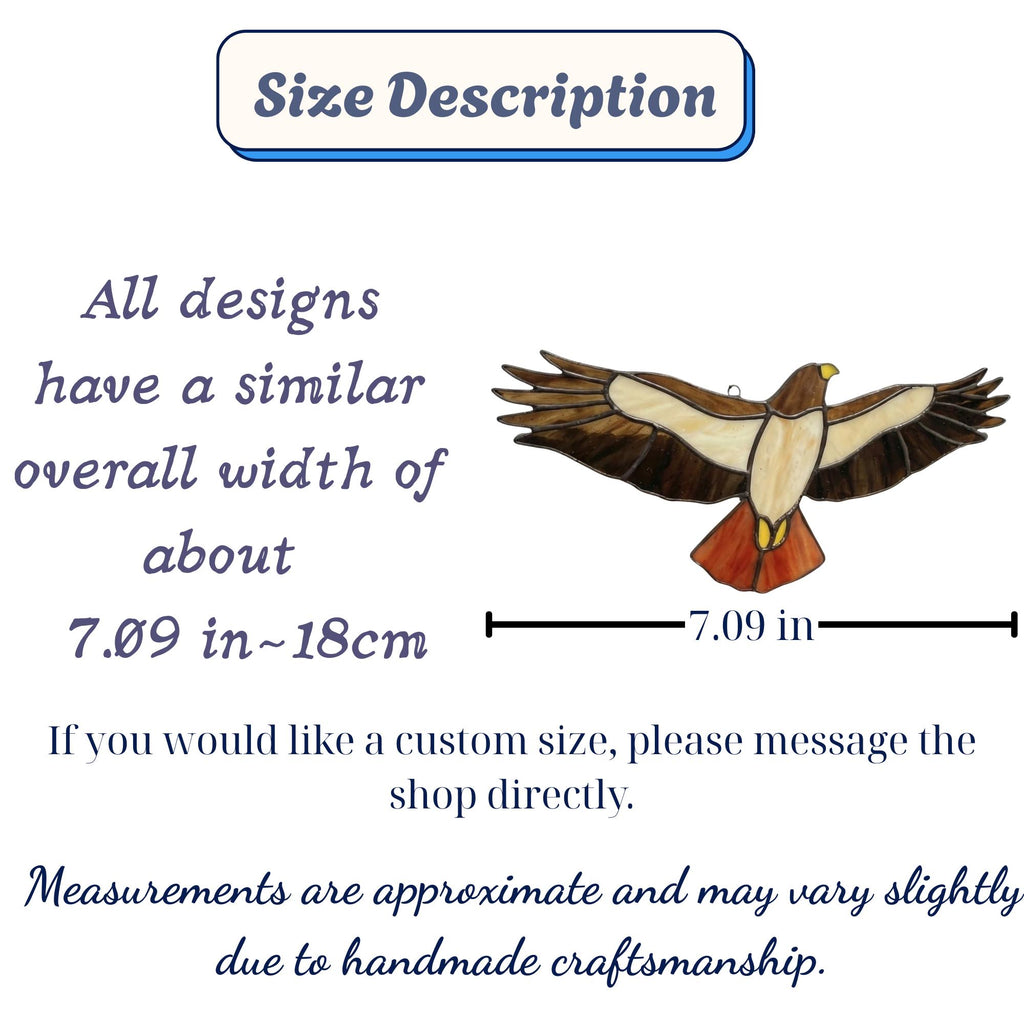 Handmade stained glass red tailed hawk suncatcher, realistic bird of prey window hanging, raptor wildlife decor gift for dad, father's day gift.