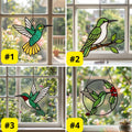 Handmade stained glass green hummingbird suncatcher window hanging, premium spring nature decor and mother's day gift packaged in luxury velvet box.
