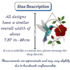 Hummingbird Stained Glass Suncatcher | Hibiscus Flower Window Hanging | Crystal Prism Maker | Mother's Day Gift for Mom | Memorial Decor