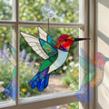 Stained Glass Hummingbird Suncatcher Mother's Day Gift for Mom Memorial Sympathy Gift Bird Window Decor Spring Sun Catcher Art