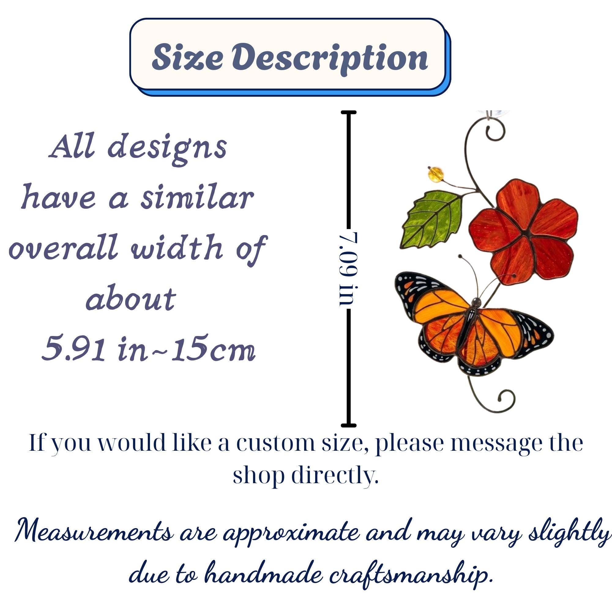 Monarch Butterfly Stained Glass Suncatcher Red Flower Window Hanging Memorial Sympathy Gift Mother's Day Gift Mom Spring Decor