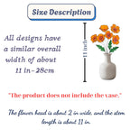 Handmade stained glass orange California poppy flower bouquet with long stems arranged in a vase, forever floral home decor gift for Mother's Day.