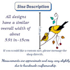 Goldfinch Stained Glass Suncatcher | Mom and Baby Yellow Bird Art | Mother's Day Gift for Mom | Spring Window Decor | Bird Watcher Gift