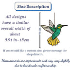 Handmade stained glass green hummingbird suncatcher window hanging, premium spring nature decor and mother's day gift packaged in luxury velvet box.
