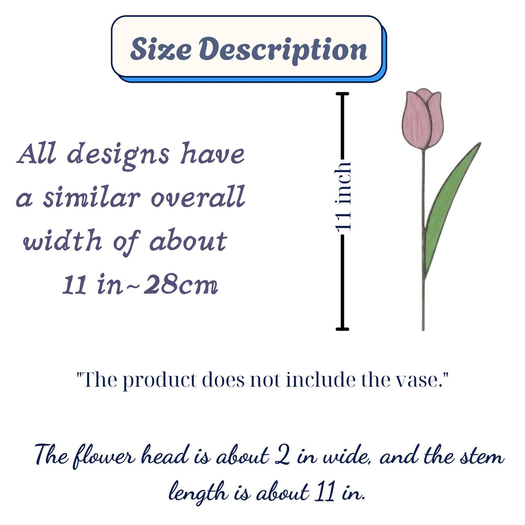Handmade stained glass tulip flower stems arranged in a vase, custom forever bouquet colorful spring decor and personalized Mother's Day gift for mom.