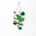 Stained Glass Frog Suncatcher, Green Frog Window Hanging, Lotus Pond Sun Catcher, Nature Decor, Cottagecore Gift, Handmade Glass Art