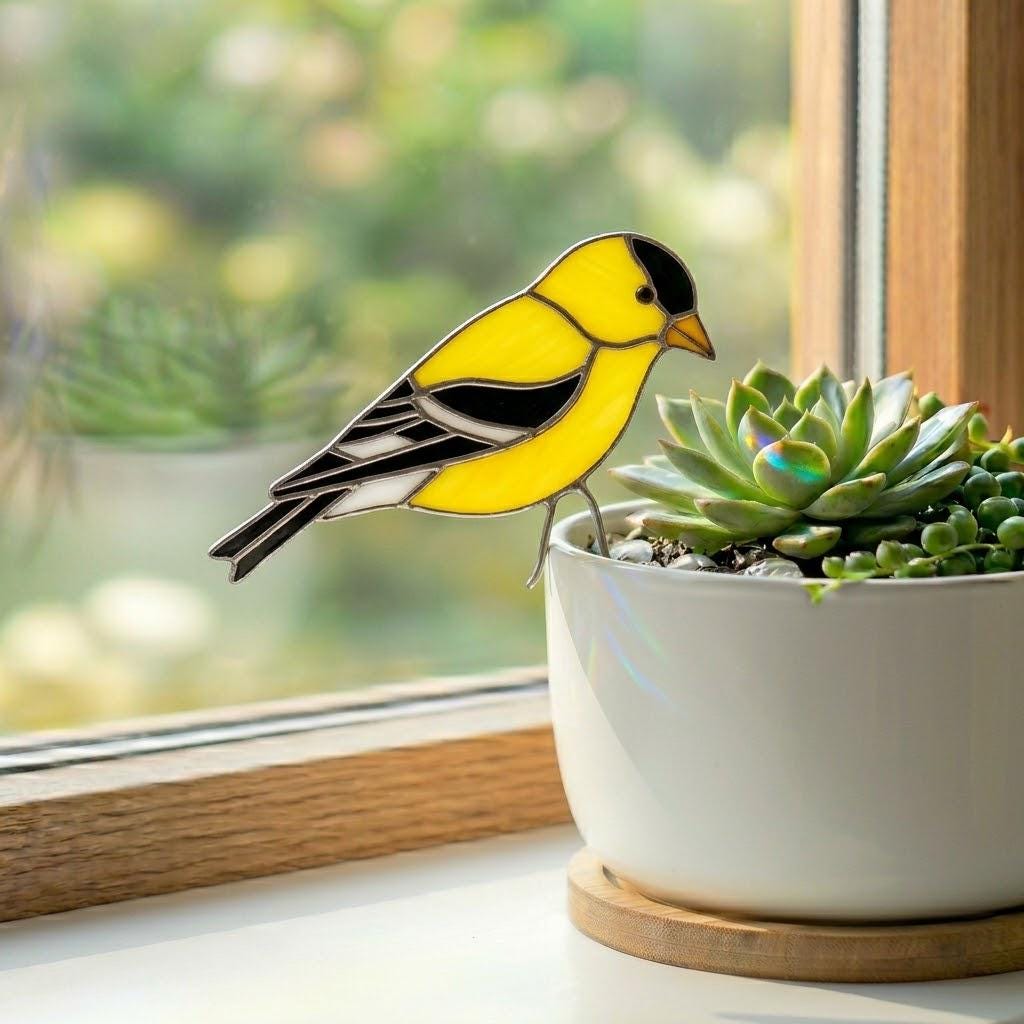 Stained Glass Monarch Butterfly Plant Stake | Handmade Window Hanging, Garden Decor, Gift for Mom or Nature Lovers