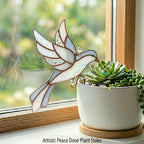 Monarch Butterfly Stained Glass Stake Indoor Planter Decor Botanical Fairy Garden Memorial Gift for Mom Plant Lover Suncatcher