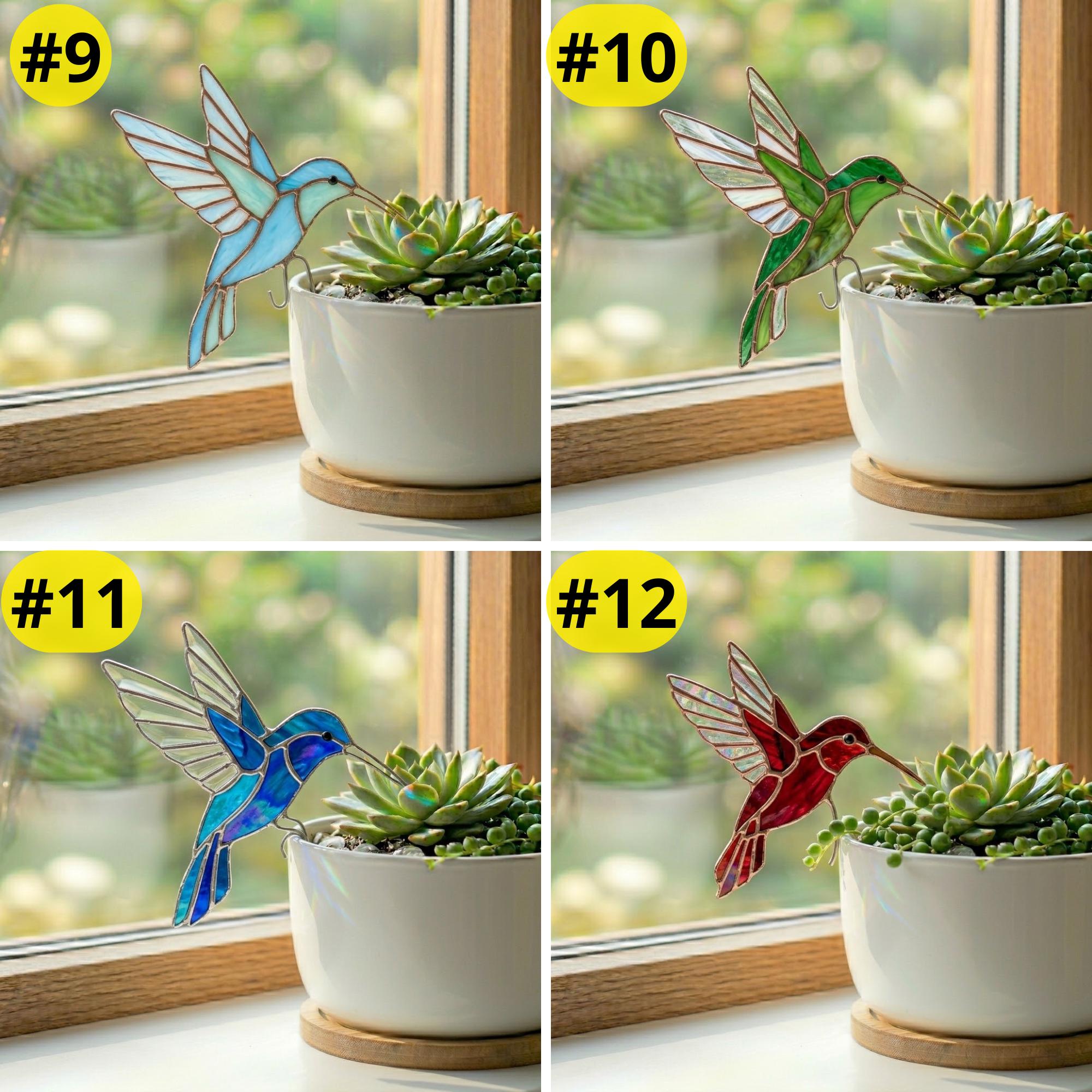 Monarch Butterfly Stained Glass Stake Indoor Planter Decor Botanical Fairy Garden Memorial Gift for Mom Plant Lover Suncatcher