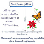 Handmade stained glass monarch butterfly and pink lily flower suncatcher, perfect spring window art, fairycore room decor and gift for grandma.