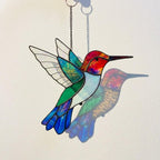 Stained Glass Hummingbird Suncatcher Mother's Day Gift for Mom Memorial Sympathy Gift Bird Window Decor Spring Sun Catcher Art