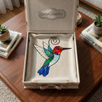 Stained Glass Hummingbird Suncatcher Mother's Day Gift for Mom Memorial Sympathy Gift Bird Window Decor Spring Sun Catcher Art