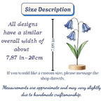 April Birth Flower Bluebell Stained Glass | Personalized Mother's Day Gift | Custom Engraved Wood Base | Botanical Spring Wildflower Decor