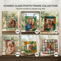 Stained Glass Photo Frame - Custom Mother's Day Gift - Tiffany Glass Art - Anniversary Gift for Wife - Boho Home Decor