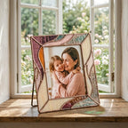 Stained Glass Photo Frame - Custom Mother's Day Gift - Tiffany Glass Art - Anniversary Gift for Wife - Boho Home Decor