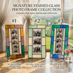 Stained Glass Photo Frame, Personalized Mother's Day Gift, Custom Tiffany Picture Frame 4x6 5x7, Anniversary Gift for Her, Boho Home Decor
