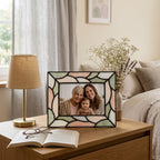 Handcrafted Glass Photo Frame Wedding Picture Display Pet Memorial Gift Tabletop Desk Decor Unique Birthday Gift for Her