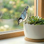 Monarch Butterfly Stained Glass Stake Indoor Planter Decor Botanical Fairy Garden Memorial Gift for Mom Plant Lover Suncatcher