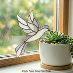 Monarch Butterfly Stained Glass Stake Indoor Planter Decor Botanical Fairy Garden Memorial Gift for Mom Plant Lover Suncatcher