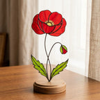 Stained Glass Plant Stake, Personalized Birth Flower Garden Decor, Mother's Day Gift for Gardeners, Custom Flower Stake, Grandma Garden