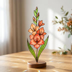 Mother's Day Gift, Personalized Birth Flower Stained Glass, Custom Plant Stake for Mom, Grandma's Garden Gift, Birthday Flower for Her, Boho