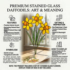 Stained Glass Daffodil Flower | Mother's Day Gift for Mom | March Birth Month | Everlasting Spring Window Decor | Birthday Gift Her