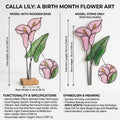 Calla Lily Stained Glass Flower 6th Anniversary Gift for Wife Mother's Day Gift Sympathy Gift Everlasting Pink Floral Decor