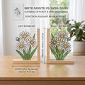 Personalized Daisy Stained Glass Bookends April Birth Flower Gift White Flower Suncatcher, Unique Teacher Gift, Nursery Bookshelf Decor