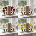 Personalized Peony Stained Glass Bookends | May Birth Flower Gift | Pink Floral Suncatcher, Unique Wedding Gift, Luxury Home Office Decor