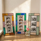 Stained Glass Photo Frame, Personalized Mother's Day Gift, Custom Tiffany Picture Frame 4x6 5x7, Anniversary Gift for Her, Boho Home Decor