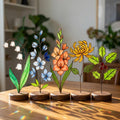 Mother's Day Gift, Personalized Birth Flower Stained Glass, Custom Plant Stake for Mom, Grandma's Garden Gift, Birthday Flower for Her, Boho