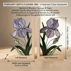 Stained Glass Iris Bookends Gift for Book Lover Mother's Day Gift for Mom Floral Bookshelf Decor Reading Nook Aesthetic