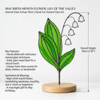 Lily of the Valley Stained Glass Flower May Birth Month Gift Mother's Day Gift for Mom Cottagecore Room Decor Botanical Art