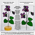Violet Stained Glass Flower on Stand Mother's Day Gift for Mom February Birth Month Everlasting Floral Desk Decor Anniversary Gift