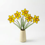 Stained Glass Daffodil Flower | Mother's Day Gift for Mom | March Birth Month | Everlasting Spring Window Decor | Birthday Gift Her