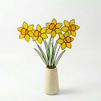 Stained Glass Daffodil Flower | Mother's Day Gift for Mom | March Birth Month | Everlasting Spring Window Decor | Birthday Gift Her