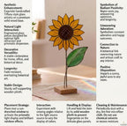 Stained Glass Sunflower on Stand July Birth Flower Mother's Day Gift for Mom Sunflower Lover Decor Birthday Gift for Her