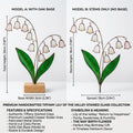 May Birth Flower Glass Art on Stand Lily of the Valley Suncatcher Cottagecore Window Sill Decor Plant Lover Gift Spring Aesthetic